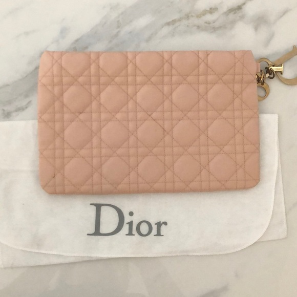 Dior Baby Pink Canvas Clutch - Picture 1 of 3